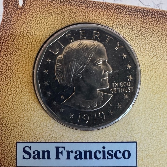 1979–1980 Susan B. Anthony Dollar Set – Uncirculated P/D/S (6 Coins) in Display - Picture 11 of 16